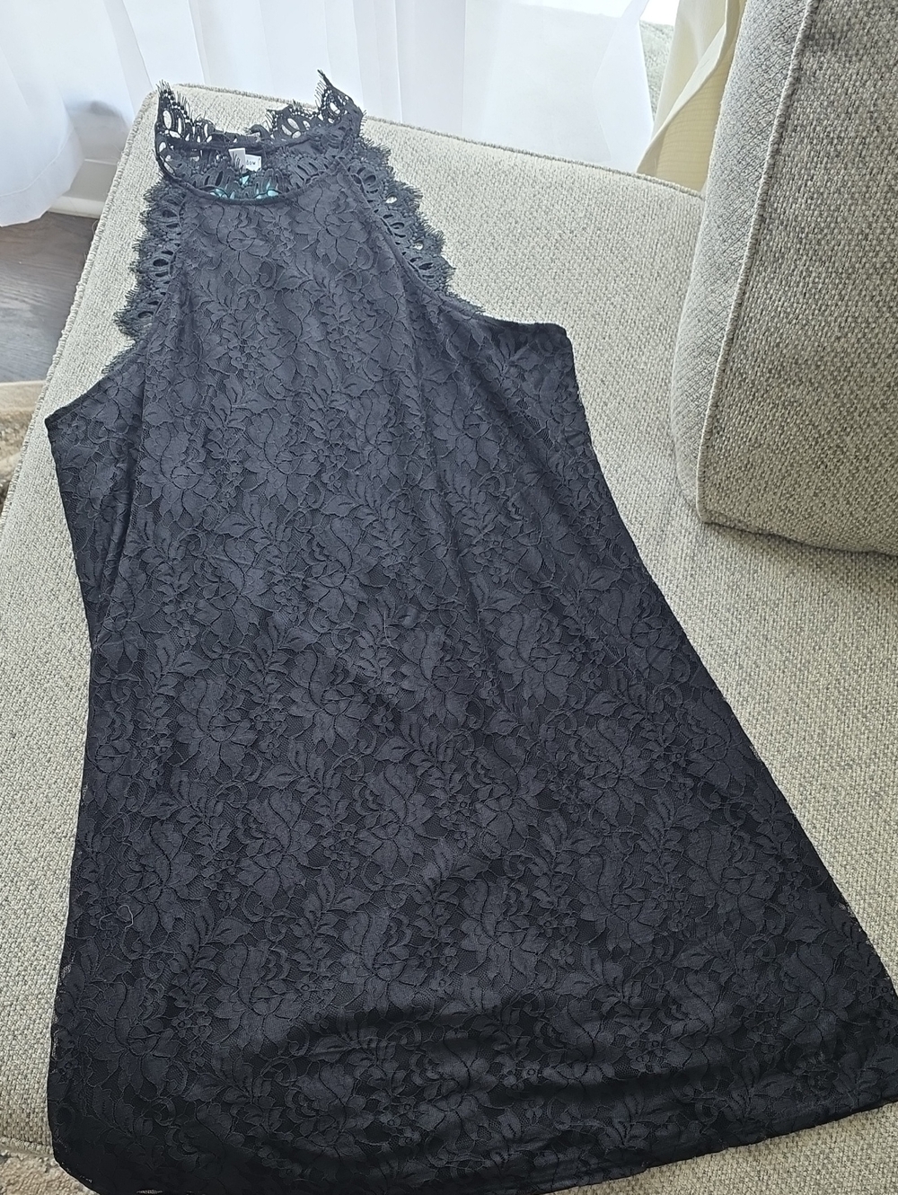 Elegant Black Lace Halter Dress